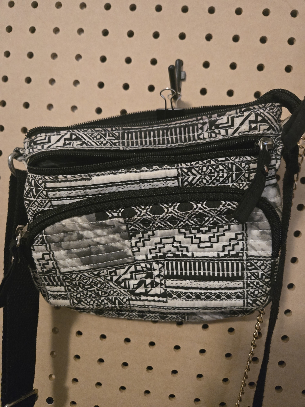 Black & White Patterned Crossbody Bag